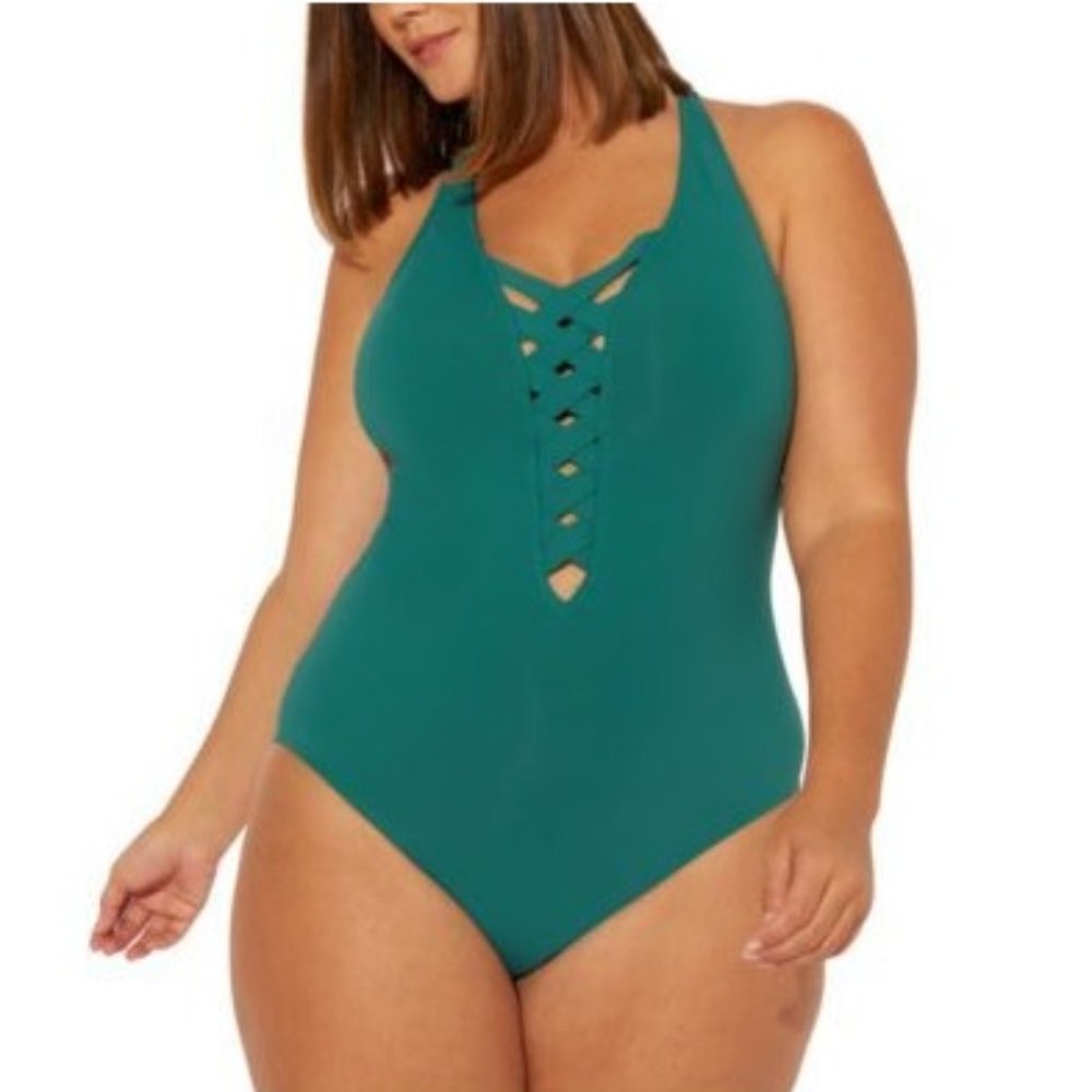 💥 Bleu by Rod Beattie Basket Weave One-Piece Swimsuit
